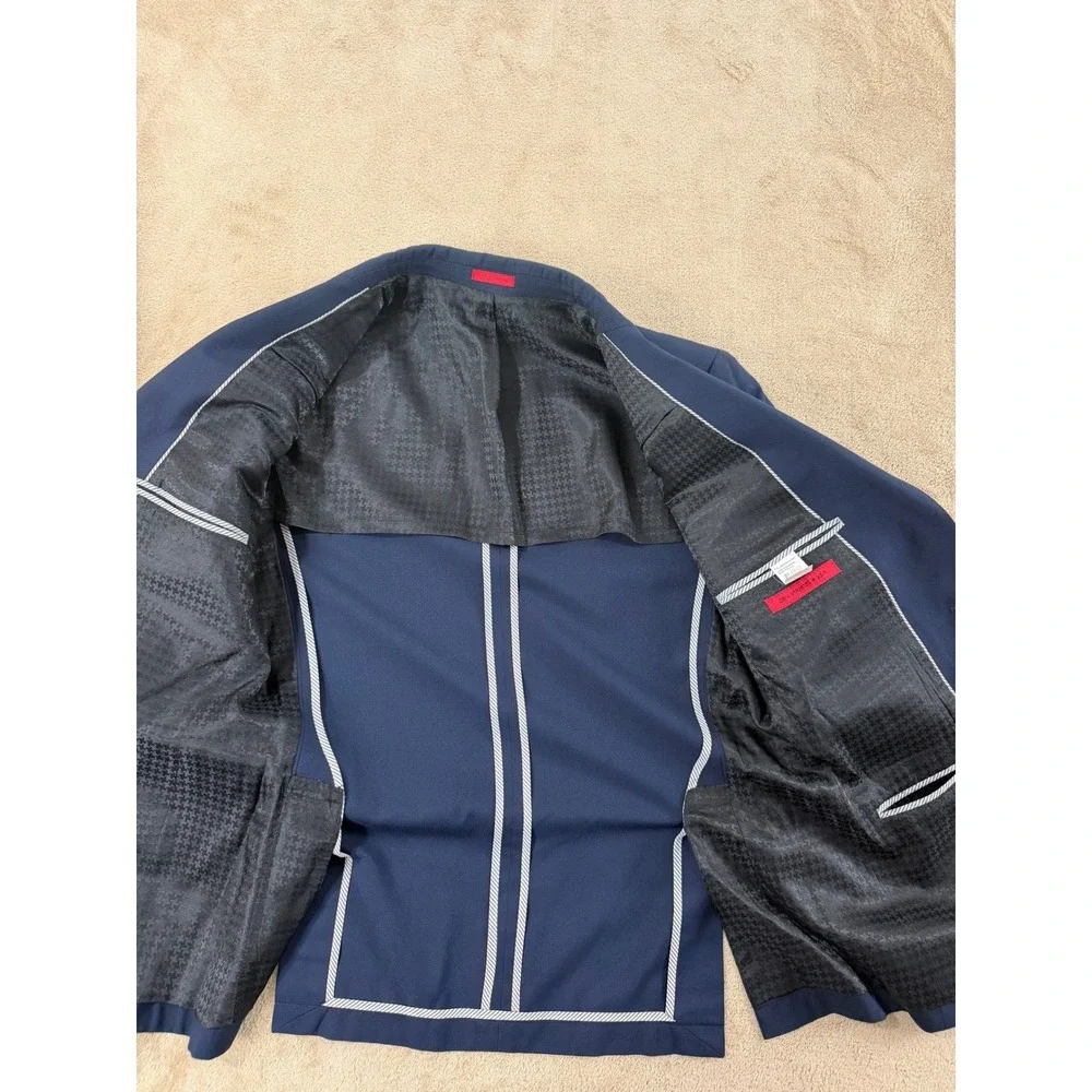 John Varvatos USA Blazer Suit Jacket Men's 38R Navy‎ Blue Polyester Rayon